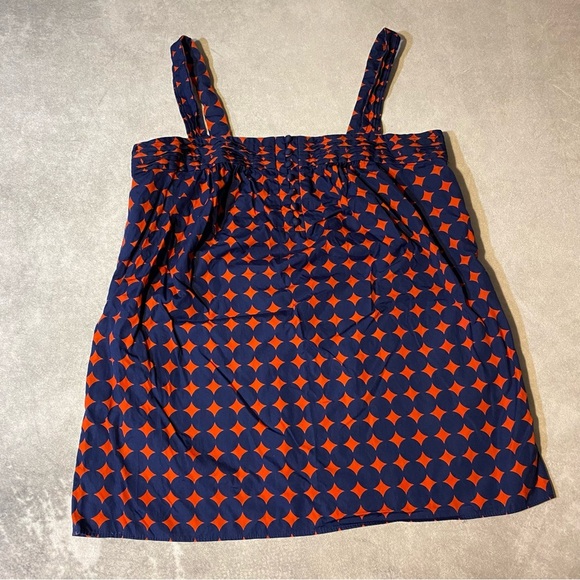J Crew J.Crew Circle Dot Apron Cami Tank Top Cotton Poplin Shirt Size 8 - Picture 1 of 12